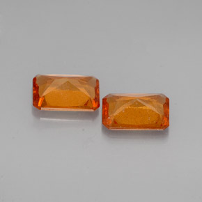 Pedras preciosas de granada hessonita laranja natural de  ct, corte esmeralda, VS