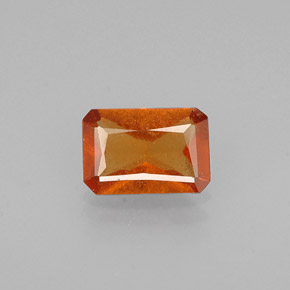 Granada hessonita laranja natural 0,56ct, corte esmeralda, VS-SI