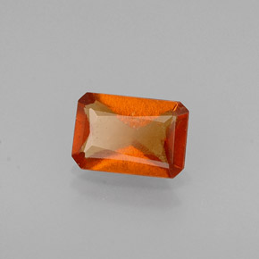 Granada hessonita laranja natural 0,56ct, corte esmeralda, VS-SI
