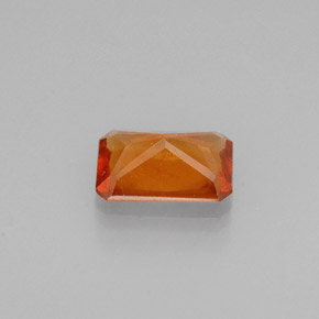 Granada hessonita laranja natural 0,56ct, corte esmeralda, VS-SI