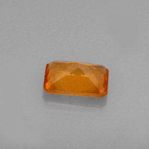 Granada hessonita laranja natural 0,65ct, corte esmeralda, VS