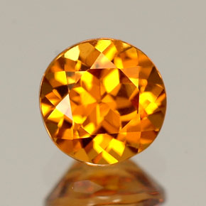 Granada hessonita laranja natural 0,80ct, corte redondo, VVS