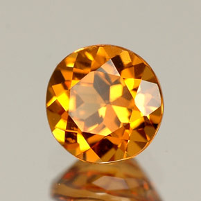 Granada hessonita laranja natural 0,80ct, corte redondo, VVS