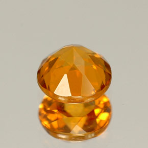 Granada hessonita laranja natural 0,80ct, corte redondo, VVS