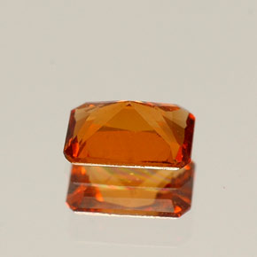 Granada hessonita laranja natural 0,54ct, corte esmeralda, VS