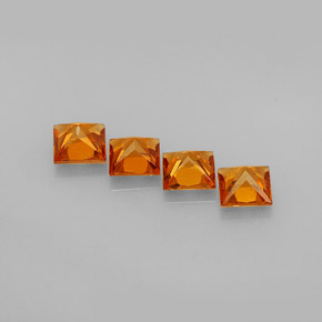 Pedras preciosas de granada hessonita laranja natural de  ct, quadrado, VS