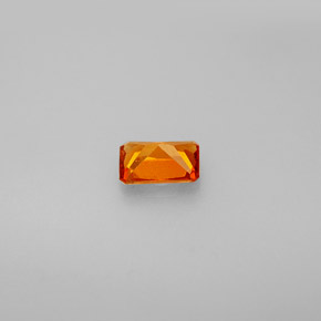 Granada hessonita laranja natural 0,66ct, corte esmeralda, VS