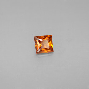 Granada hessonita laranja natural 0,38ct, quadrado, VS