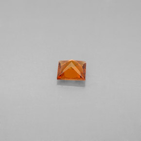 Granada hessonita laranja natural 0,38ct, quadrado, VS