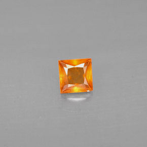 Granada hessonita laranja natural 0,32ct, quadrado, VS