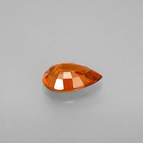 Granada hessonita laranja natural 0,84ct, formato de pêra, SI