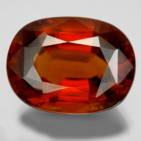 Granada hessonita laranja natural 22,77ct, corte oval, VS