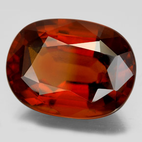 Granada hessonita laranja natural 22,77ct, corte oval, VS