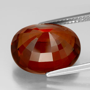 Granada hessonita laranja natural 13,00ct, corte oval, VS-SI