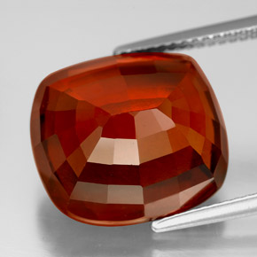 Granada hessonita laranja natural 16,30ct, almofada cortada, VS