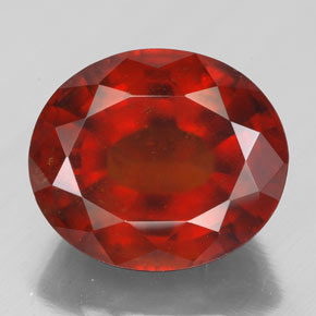 Granada hessonita laranja natural 8,66ct, corte oval, VS