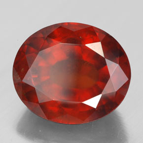 Granada hessonita laranja natural 8,66ct, corte oval, VS