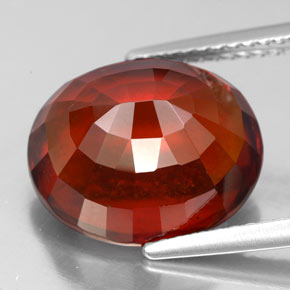 Granada hessonita laranja natural 8,66ct, corte oval, VS