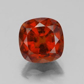 Granada hessonita laranja natural 3,08ct, almofada cortada, VS