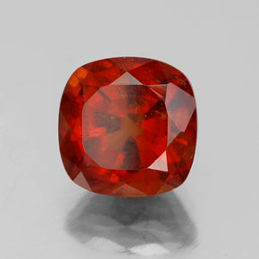 Granada hessonita laranja natural 3,08ct, almofada cortada, VS