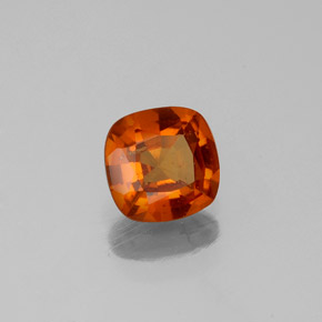 Granada hessonita laranja natural 0,96ct, almofada cortada, VS-SI