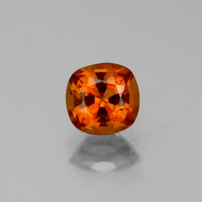 Granada hessonita laranja natural 1,18ct, almofada cortada, VS