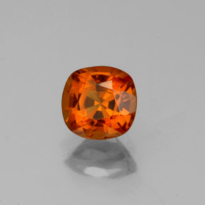 Granada hessonita laranja natural 1,18ct, almofada cortada, VS