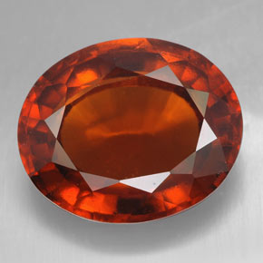 Granada hessonita laranja natural 9,14ct, corte oval, VS