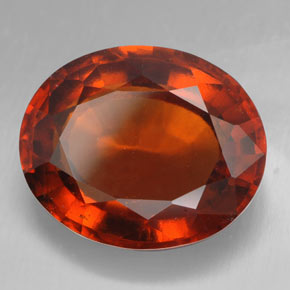 Granada hessonita laranja natural 9,14ct, corte oval, VS