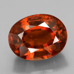 Granada hessonita laranja natural 6,11ct, corte oval, VS