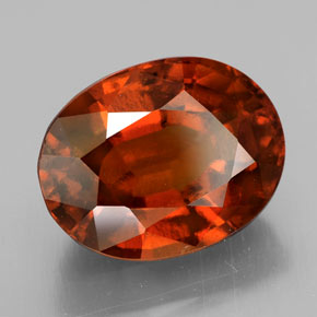 Granada hessonita laranja natural 6,11ct, corte oval, VS