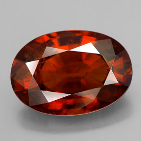Granada hessonita laranja natural 9,93ct, corte oval, VS