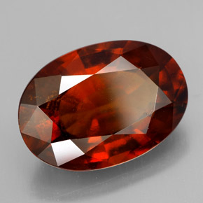 Granada hessonita laranja natural 9,93ct, corte oval, VS