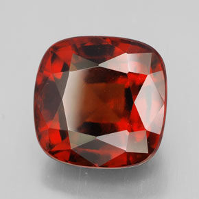 Granada hessonita laranja natural 8,60ct, almofada cortada, VS