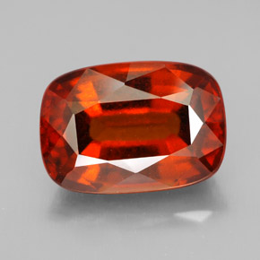 Granada hessonita laranja natural 6,52ct, almofada cortada, VS