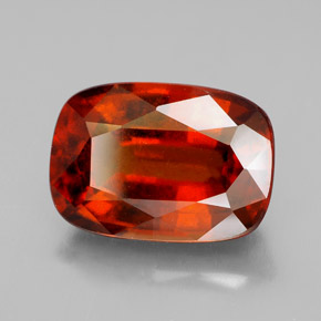 Granada hessonita laranja natural 6,52ct, almofada cortada, VS