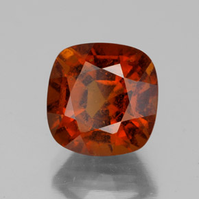 Granada hessonita laranja natural 4,07ct, almofada cortada, VS-SI