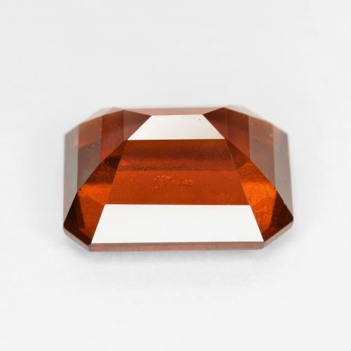 Granada hessonita vermelho natural 8,89ct, corte esmeralda, VS