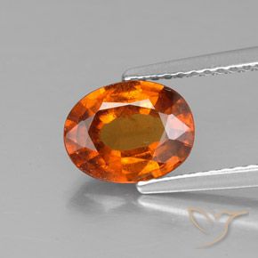 1.61ct Natural Laranja Profundo granada hessonita, oval, VS-SI