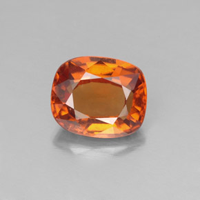 Granada hessonita laranja natural 1,84ct, almofada cortada, VS-SI