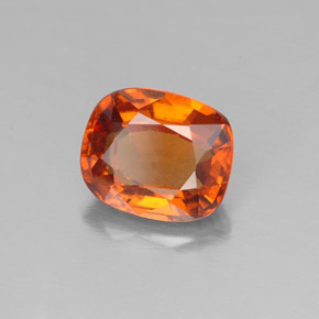 Granada hessonita laranja natural 1,84ct, almofada cortada, VS-SI