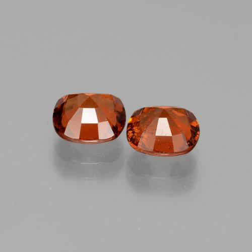 Pedras preciosas de granada hessonita laranja natural de 3,13 ct, almofada cortada, SI