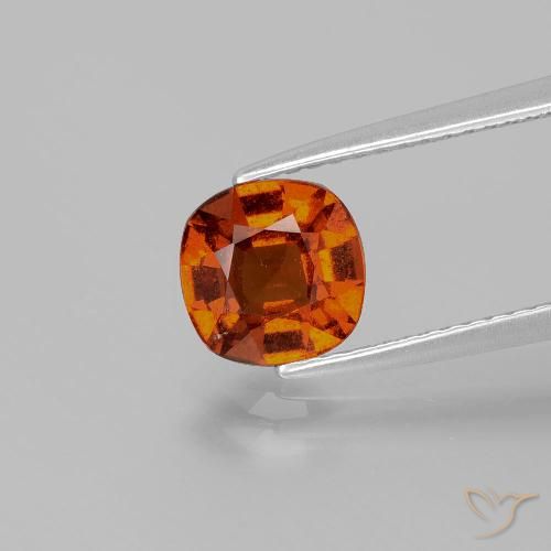 1.54ct Natural laranja avermelhado granada hessonita, Almofada, VS