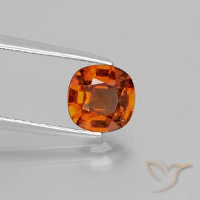 granada hessonita laranja avermelhado Natural 1.54ct, Almofada, VS