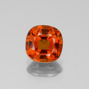 Granada hessonita laranja natural 1,71ct, almofada cortada, SI
