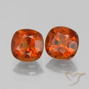 Pedras preciosas de granada hessonita âmbar laranja natural de 3.17 ct, Almofada, SI