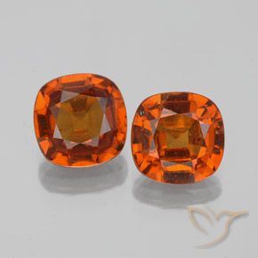 Granada hessonita laranja de 2,97 quilates, almofada de 7 x 6,9 mm cortada do Sri Lanka, Photo A