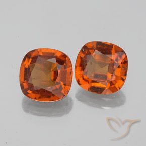 Pedras preciosas de granada hessonita Laranja Médio natural de 2.97 ct, Almofada, VS-SI