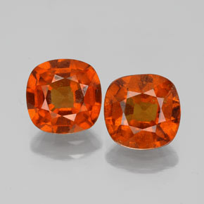 Pedras preciosas de granada hessonita laranja natural de 3,21 ct, almofada cortada, VS-SI