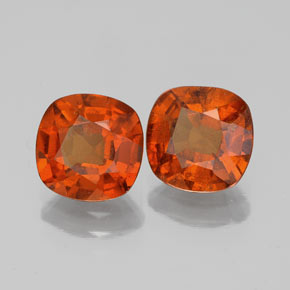 Pedras preciosas de granada hessonita laranja natural de 3,21 ct, almofada cortada, VS-SI